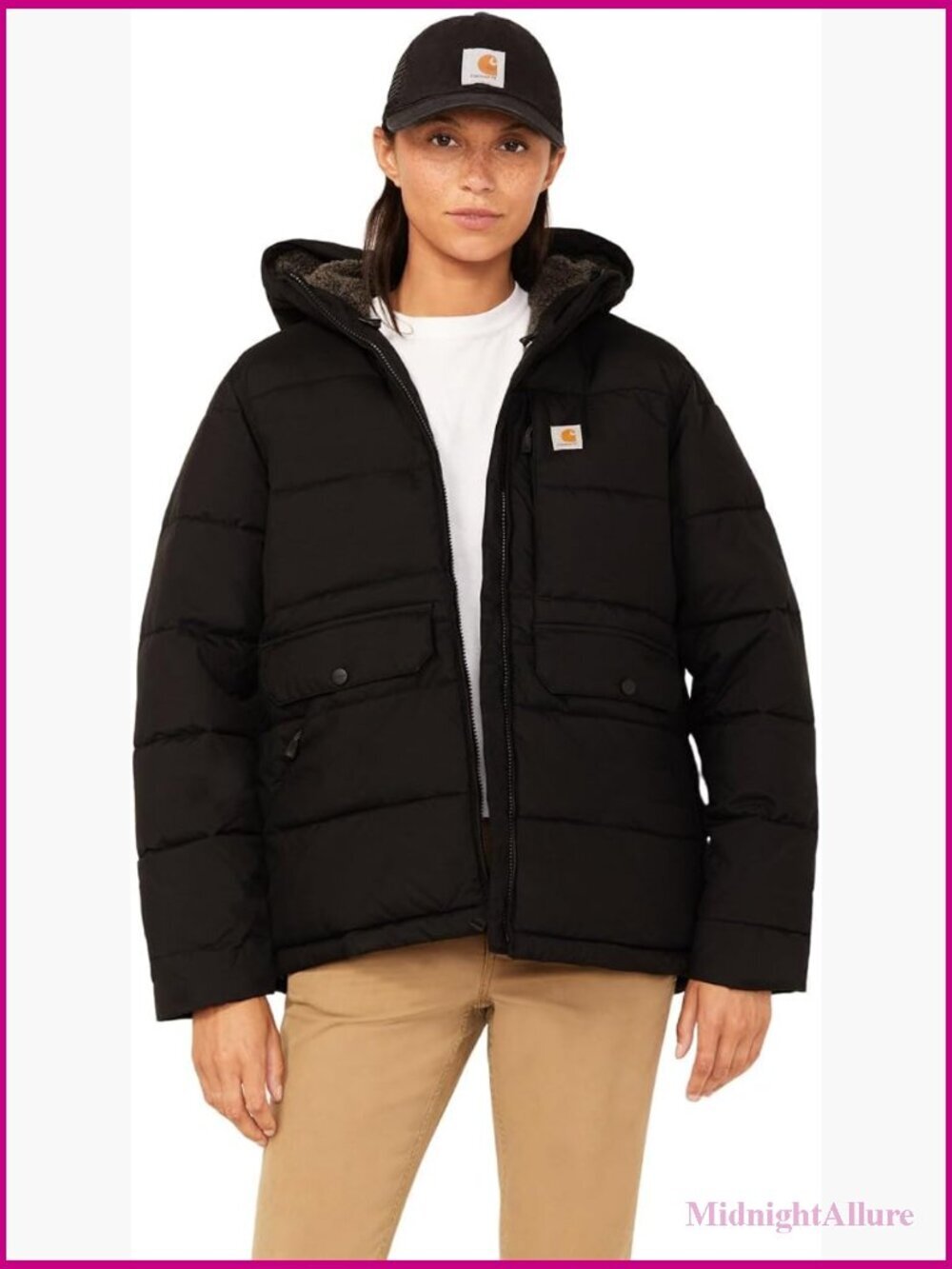 Relaxed Fit Insulated Utility Jacket with Water Repellent